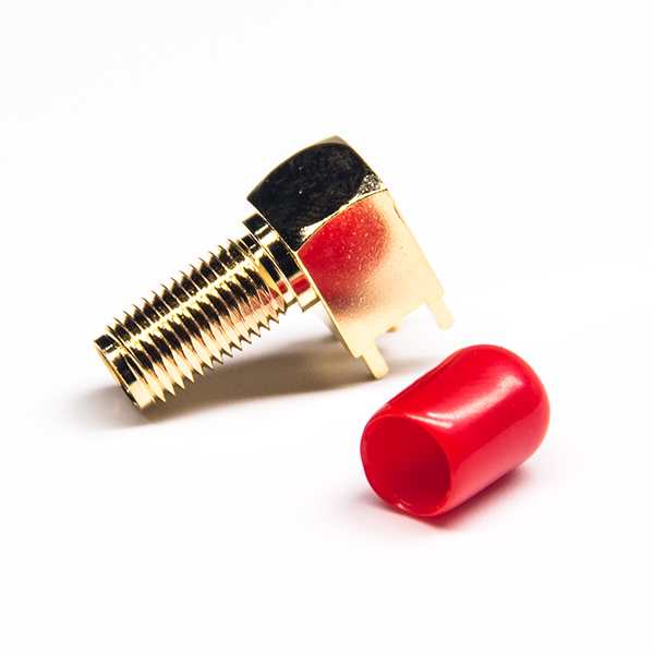 10-2 彎式sma連接器防塵母頭加長(zhǎng)螺紋插板