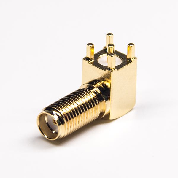 10-4 彎式sma連接器防塵母頭加長(zhǎng)螺紋插板