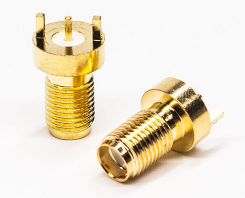 sma母頭直式插鍍金直式直式插板接PCB板