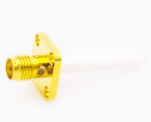 SMA法蘭連接器4孔PCB安裝焊板母頭直式