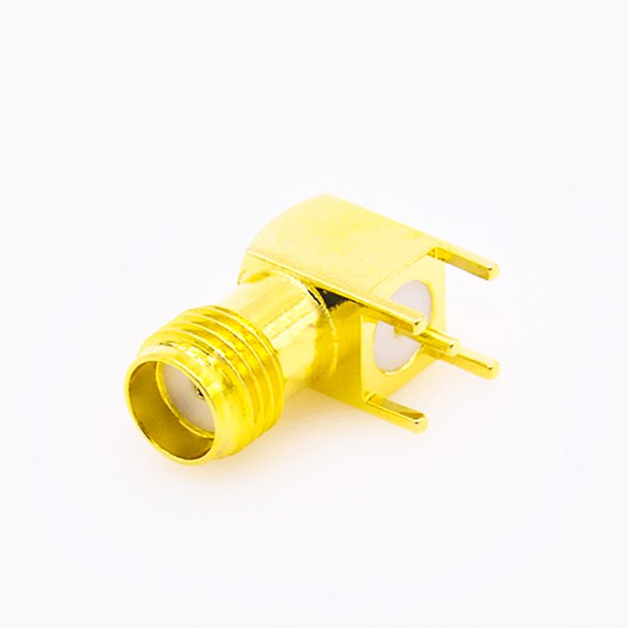 SMA連接器彎式母頭PCB安裝插孔