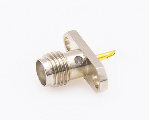 SMA連接器2孔法蘭面板安裝母頭直式焊杯用于接線