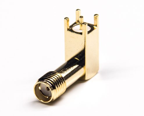 彎式sma連接器母頭鍍金50歐姆插PCB板