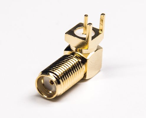 sma連接器鍍金彎式彎式母頭插板外層鍍金