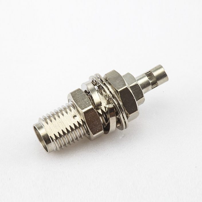RG178 / 1.37mm / 1.45mmSMA母頭直式面板安裝前鎖穿墻鎳鍍開天窗焊接式