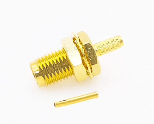 用于RG174 / RG316RF前鎖穿墻式SMA連接器母頭直式壓接