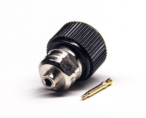 公頭直式SMA連接器公頭帶黑色塑膠殼焊接式接線(xiàn)
