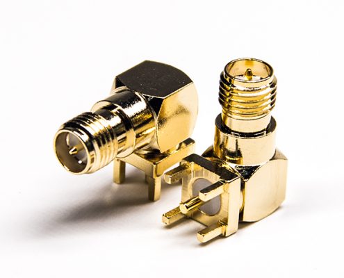 優(yōu)質(zhì)sma接頭反極母頭彎式連接器穿孔接PCB板