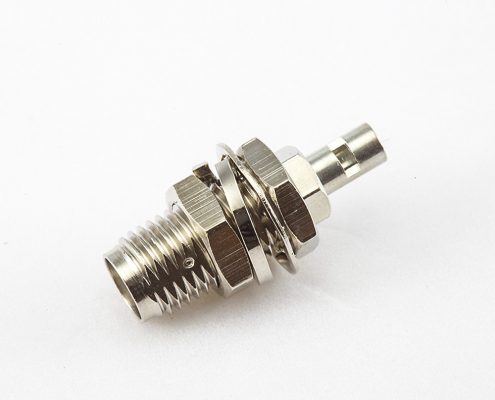 SMA連接器開(kāi)天窗焊接式用于RG178 / 1.37mm / 1.45mm面板安裝前鎖穿墻直式