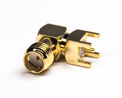 彎式sma射頻接頭母頭穿孔式接PCB板