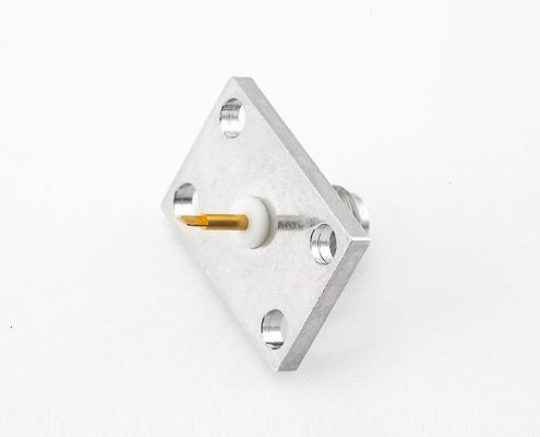 4孔法蘭SMA母頭直式連接器PCB安裝焊板