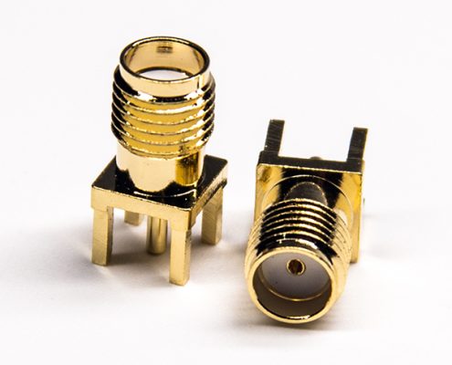 sma接頭卡板式直式面板安裝接PCB板鍍金