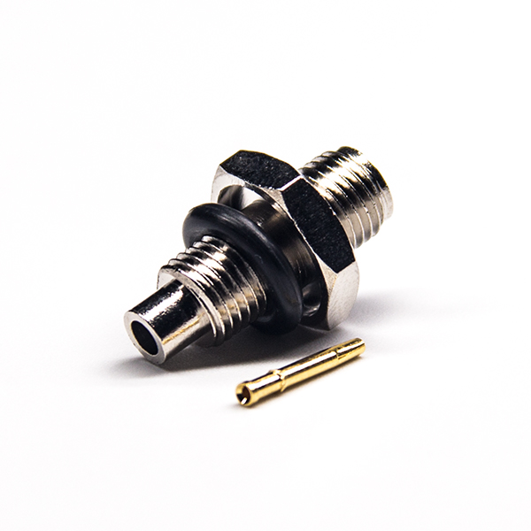 34-4 焊線式sma接頭母頭母頭針直式穿墻帶防水圈壓接