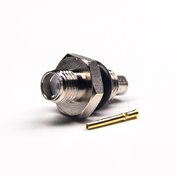 34 焊線式sma接頭母頭母頭針直式穿墻帶防水圈壓接