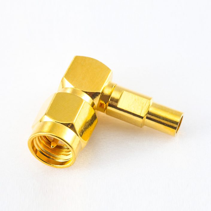 443(10) 射頻連接器SMA公頭彎式半柔/半剛-2 焊接