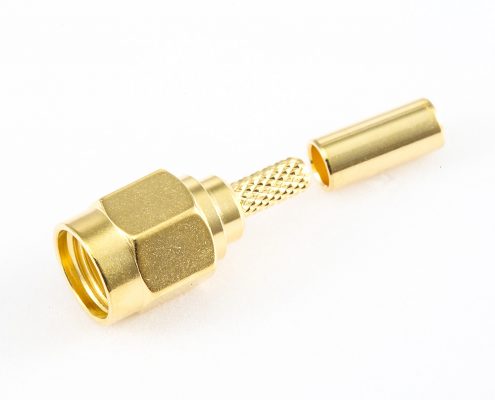 SMA RG174 / RG316 / LMR100電纜連接器公頭直式壓接類型