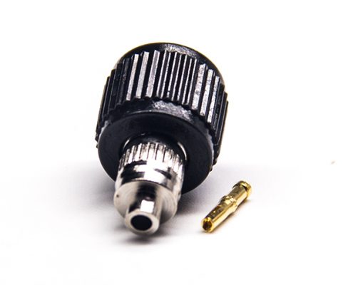 SMA接頭公頭直式焊接式接同軸線纜黑色塑膠外殼