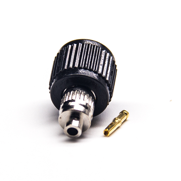 56-3 SMA接頭公頭直式焊接式接同軸線纜黑色塑膠外殼