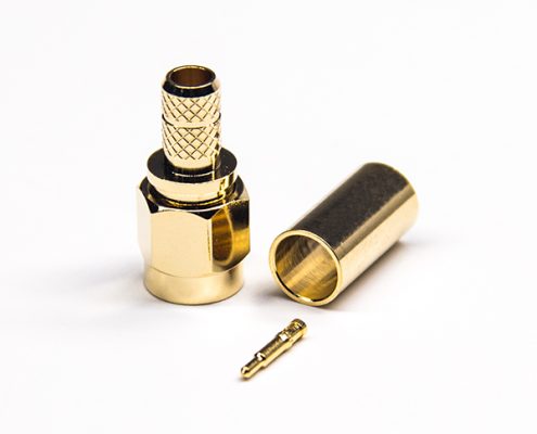 SMA公頭50歐姆鍍金螺紋連接壓接式連接器