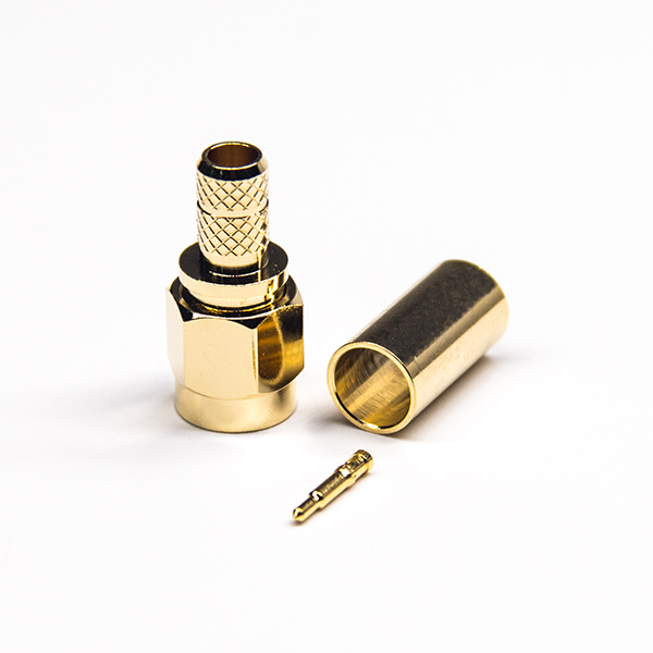 SMA公頭50歐姆鍍金螺紋連接壓接式連接器