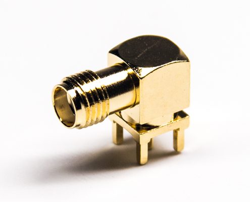 彎式母頭sma連接器鍍金穿孔接PCB板