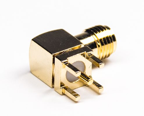 插板sma接頭彎式母頭連接器面板安裝接PCB板