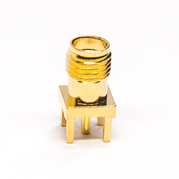 同軸sma接頭直式母頭鍍金穿孔接PCB板