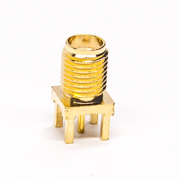 86-2 sma母頭直式直式接PCB板穿孔式鍍金