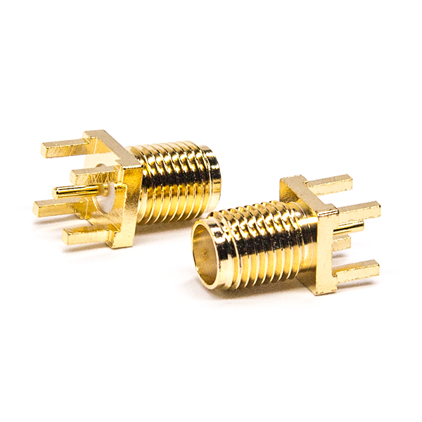 86-4 sma母頭直式直式接PCB板穿孔式鍍金