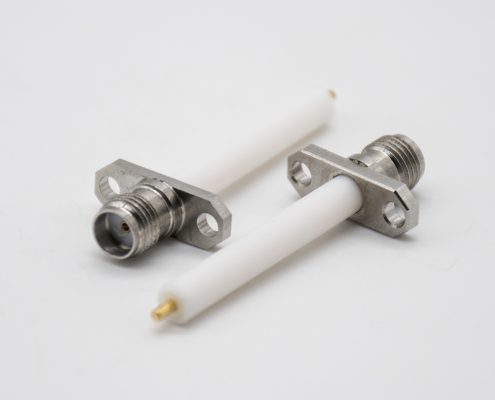 SMA不銹鋼接頭高頻母頭面板兩孔法蘭安裝對講機(jī)接頭