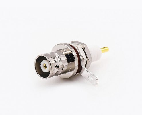 BNC面板安裝母頭直式75Ω連接器后鎖穿墻焊接接線