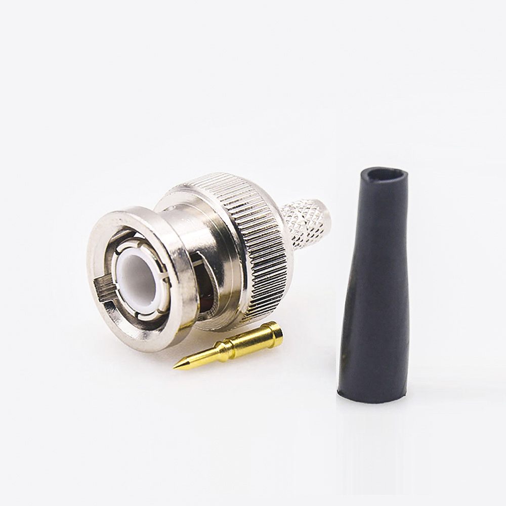 EB-001-0381 用于RG58/RG142的BNC連接器公頭直式接線壓接