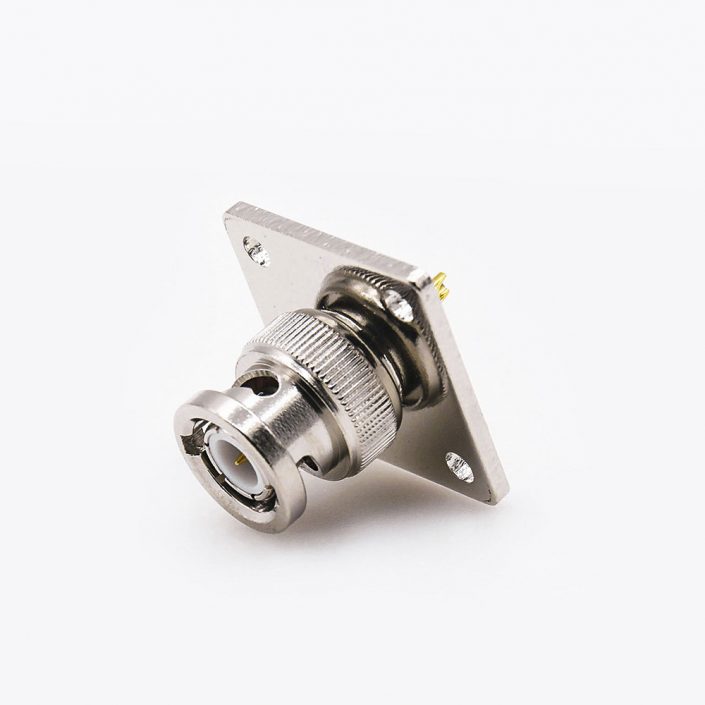 EB-001-0391 BNC連接器公頭直式接線焊接4孔法蘭