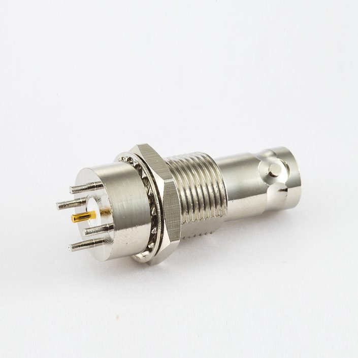 EB-001-0429 50ΩBNC連接器用于PCB母頭直式前鎖穿墻插孔