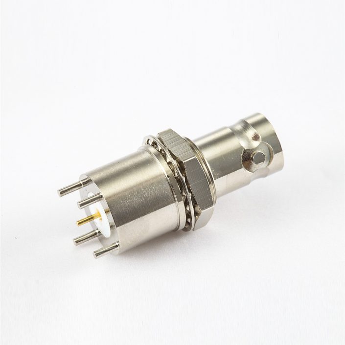 EB-001-0470 BNC連接器PCB安裝和面板安裝前鎖穿墻插孔母頭直式75ohm