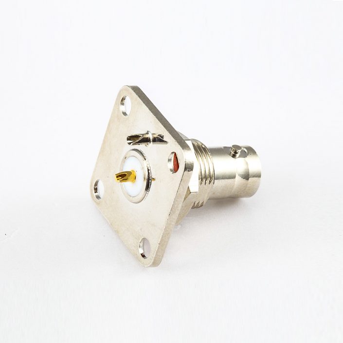 EB-001-0477 接線BNC連接器焊接用于RG5950Ω母頭直式面板安裝前鎖穿墻4孔法蘭