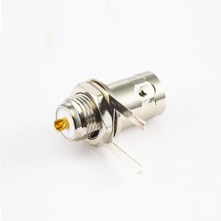 EB-001-0484 接線BNC連接器焊接母180度面板安裝后鎖穿墻50ohm