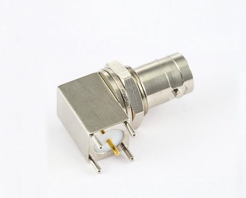 PCB安裝插孔BNC連接器母頭彎式面板安裝前鎖穿墻