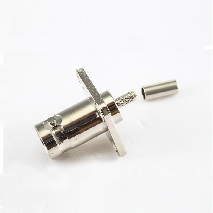 EB-001-0498 RG174/RG316BNC連接器母頭180度面板安裝4孔法蘭