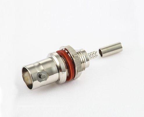 防水RG174/RG316BNC連接器母頭直式面板安裝后鎖穿墻