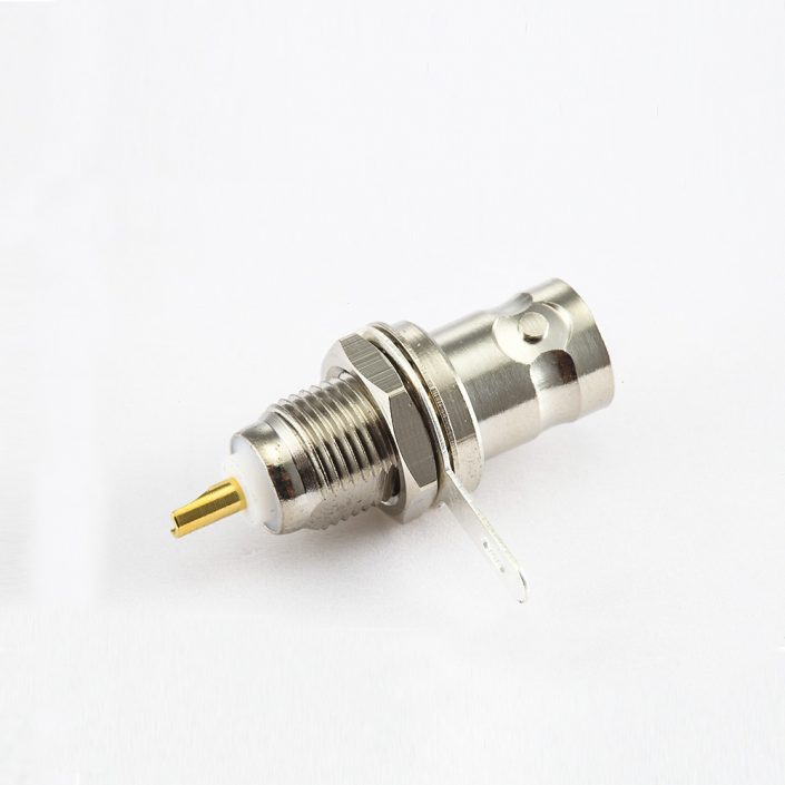 EB-001-0520 接地接線后鎖穿墻BNC母頭直式焊接50ohm連接器