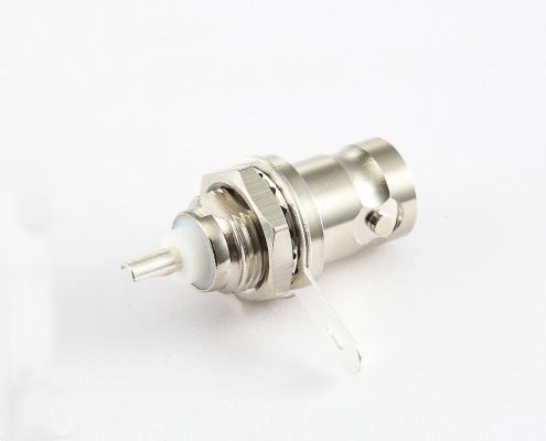 BNC接線焊杯式接地后鎖穿墻直式50ohm母頭