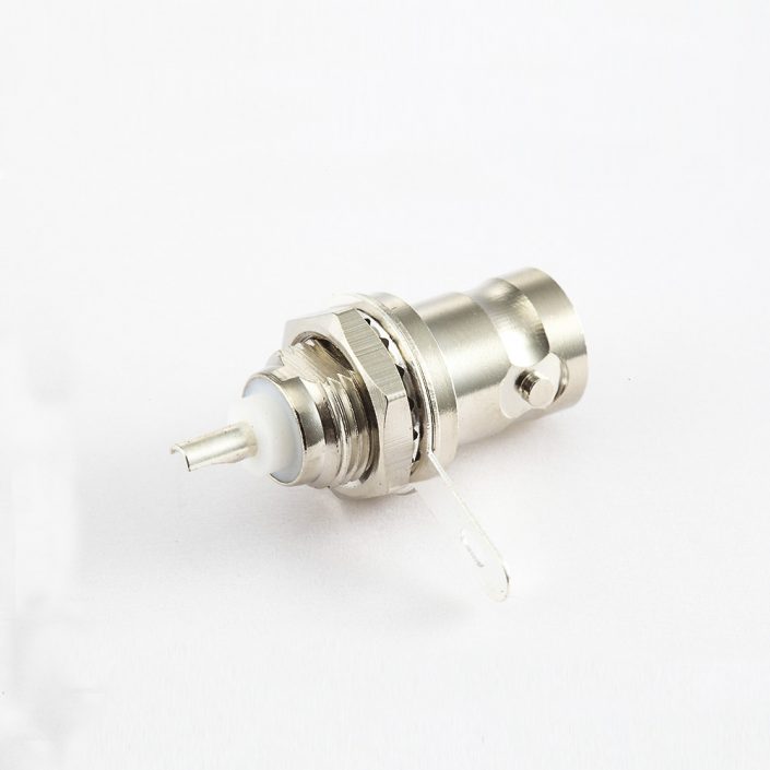 EB-001-0525 BNC接線焊杯式接地后鎖穿墻直式50ohm母頭