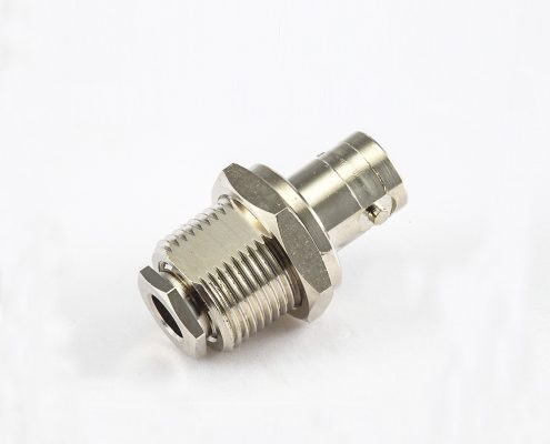 BNCSYV50-5接線螺母鎖緊后鎖穿墻直型50ohm母頭