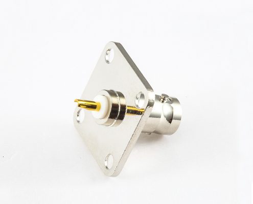 BNC接線焊接4孔法蘭母頭直型50ohm連接器