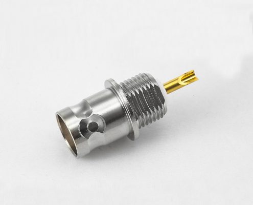BNC接線焊接4孔法蘭母頭直型50ohm連接器