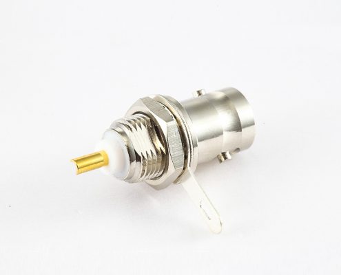 RG174/RG316的焊杯BNC母頭直式連接器面板安裝后鎖穿墻