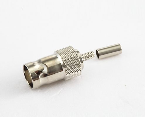 接線RG174/RG316壓接BNC母頭直式
