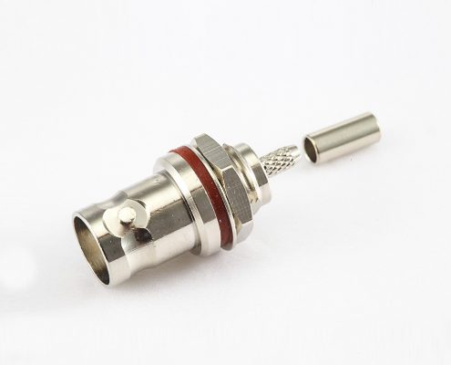 RG174/RG316防水BNC母頭直式連接器面板安裝后鎖穿墻壓接