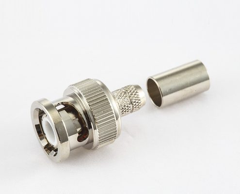 半柔性/半剛性3BNC公頭直式壓接接線